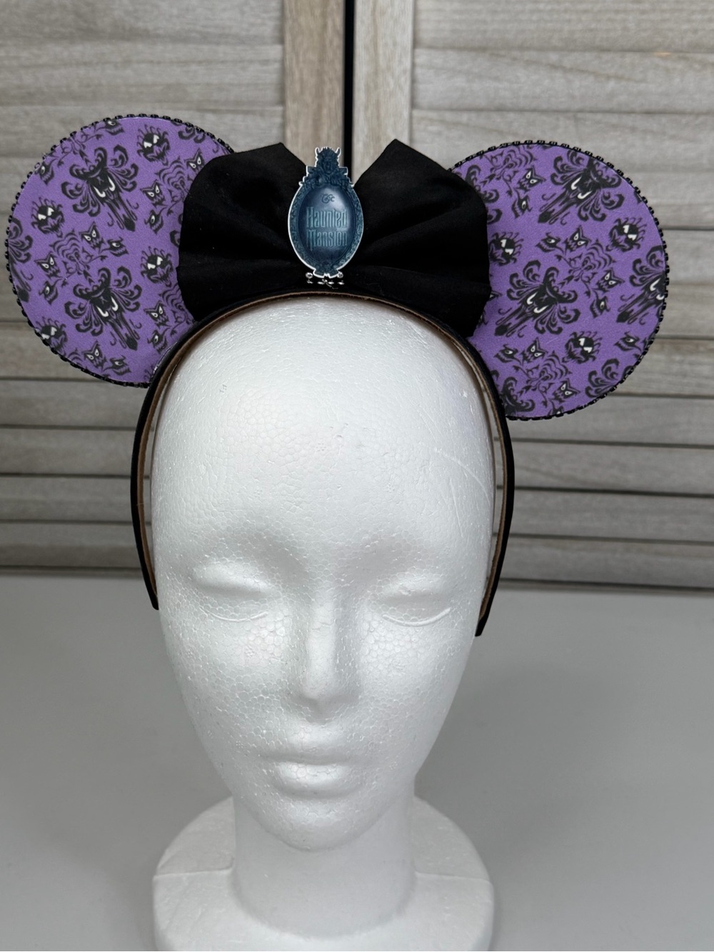 DISNEY Haunted Mansion Wallpaper Minnie Ears/Headband Purple/Black-OS